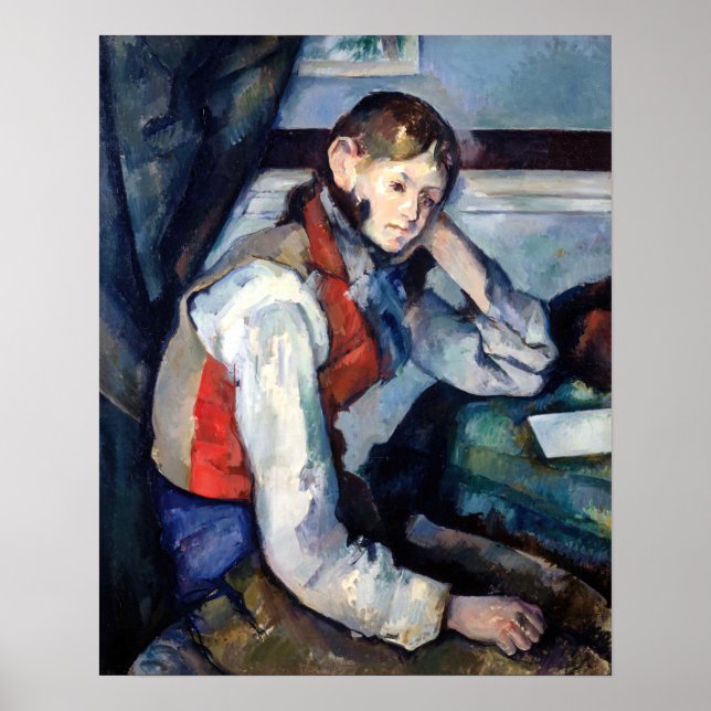 Póster Paul Cezanne - Niño con Chaleco Rojo (Frente)