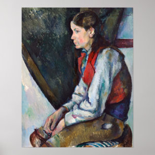 Póster Paul Cezanne - Niño en el chaleco rojo