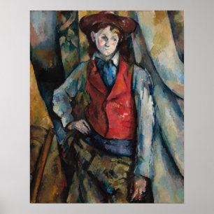 Póster Paul Cezanne - Niño en el chaleco rojo