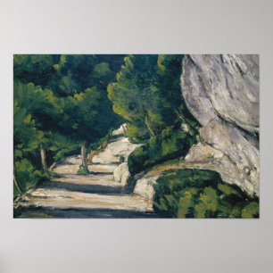 Póster Paul Cezanne - Paisaje. Carretera con árboles en r