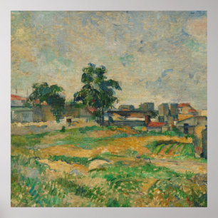 Póster Paul Cezanne - Paisaje cerca de París