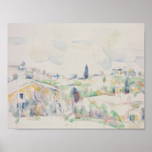 Póster Paul Cezanne - Paisaje en Provenza (Frente)