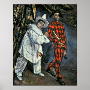 Póster Paul Cezanne   Pierrot and Harlequin , 1888