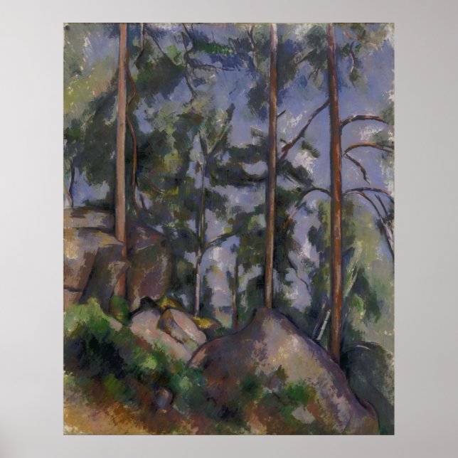 Póster Paul Cézanne - Pines and Rocks (Frente)