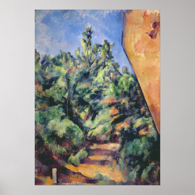 Póster Paul Cezanne | Red rock, c.1895 (oil on canvas) (Frente)