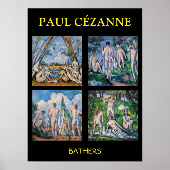Póster Paul Cezanne - Selección de Maestras del Bathers (Frente)