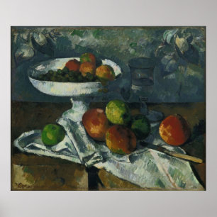 Póster Paul Cézanne - Still Life with Fruit Dish