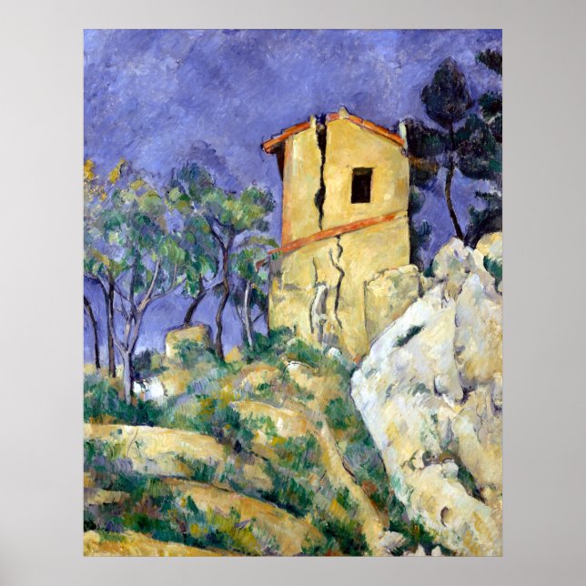 Póster Paul Cezanne The House with the Cracked Walls (Frente)