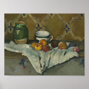Póster Paul Cezanne - Todavía la vida con Jar, Cup y Appl
