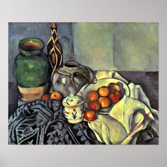Póster Paul Cezanne - Todavía la vida con manzanas (Frente)