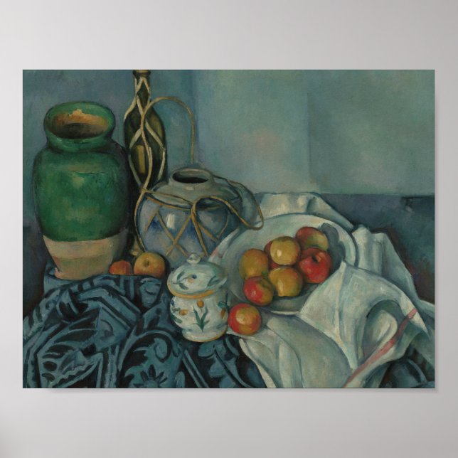 Póster Paul Cezanne - Todavía la vida con manzanas (Frente)