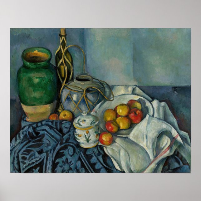 Póster Paul Cezanne - Todavía la vida con manzanas (Frente)