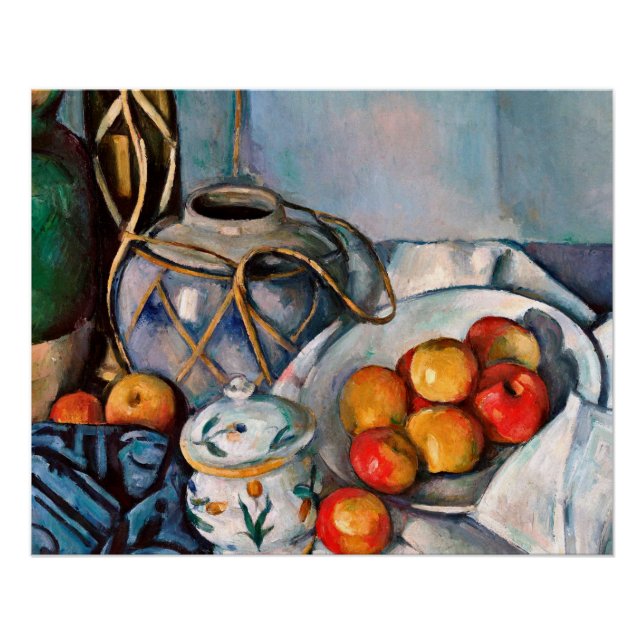 Póster Paul Cezanne - Todavía la vida con manzanas (Anverso)