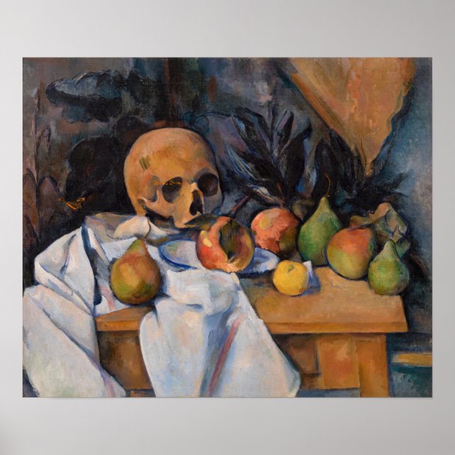 Póster Paul Cezanne - Todavía la vida con Skull (Frente)