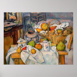 Póster Paul Cezanne - Todavía la vida con una canasta
