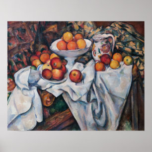 Póster Paul Cezanne - Todavía vida, manzanas y Naranjas