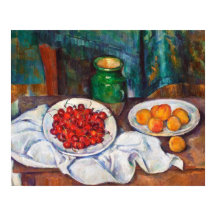 Paul Cezanne Todavía Vive Con Cerezas Y Melocotone