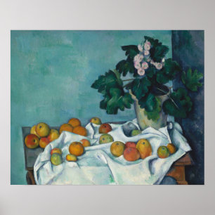 Póster Paul Cezanne   Vida residual con manzanas y una ol