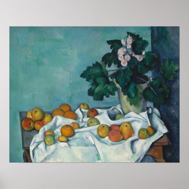 Póster Paul Cezanne | Vida residual con manzanas y una ol (Frente)
