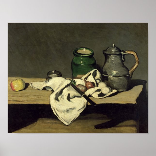 Póster Paul Cezanne | Vida residual con un hervidor, c.18 (Frente)