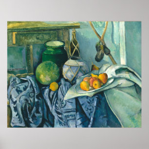 Póster Paul Cezanne y Life Ginger Jar y Eggplant