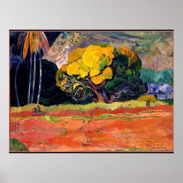 Póster Paul Gaugin - A los pies de la montaña (Frente)