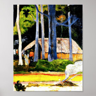 Póster Paul Gaugin - Cabina bajo los árboles