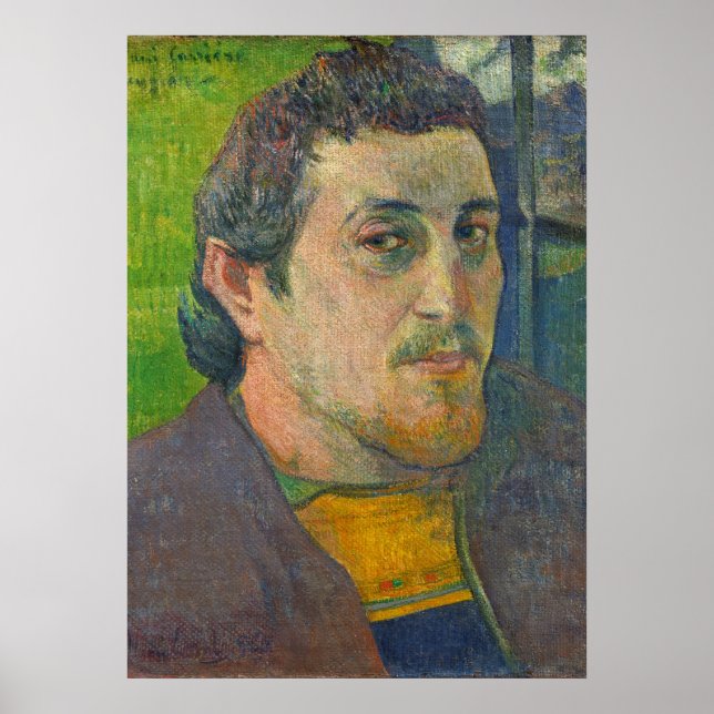 Póster Paul Gauguin | Autoretrato dedicado a Carriere (Frente)