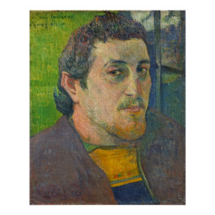 Póster Paul Gauguin   Autoretrato dedicado a Carriere