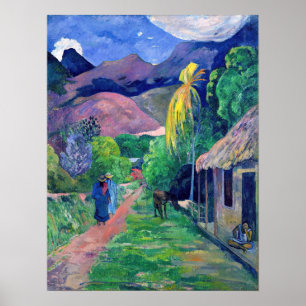 Póster Paul Gauguin - Calle en Tahití