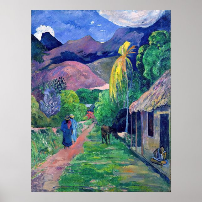 Póster Paul Gauguin - Calle en Tahití (Frente)