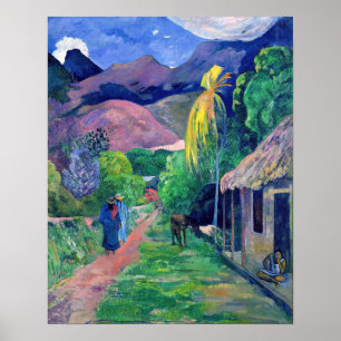 Póster Paul Gauguin - Calle en Tahití