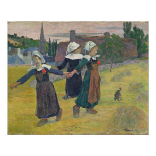 Póster Paul Gauguin  Chicas bretones bailando, Pont-Aven,