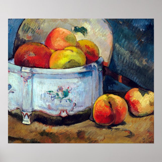 Póster Paul Gauguin con vida con melocotones (Frente)