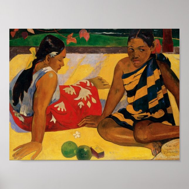 Póster Paul Gauguin Dos Mujeres De Tahiti Parau Api Vinta (Frente)