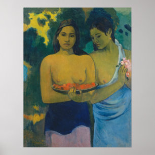 Póster Paul Gauguin - Dos mujeres tahitianas