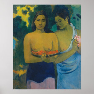 Póster Paul Gauguin - Dos mujeres tahitianas