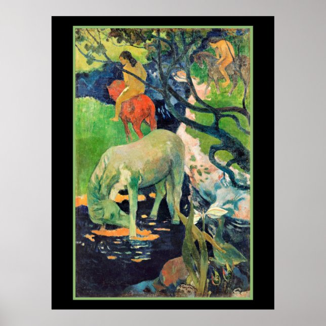 Póster Paul Gauguin, El Caballo Blanco (Frente)