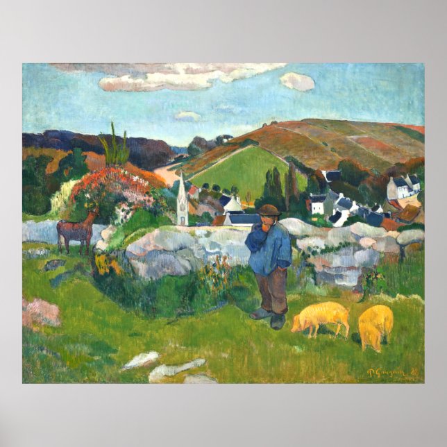 Póster Paul Gauguin El porcino, Bretaña (Frente)