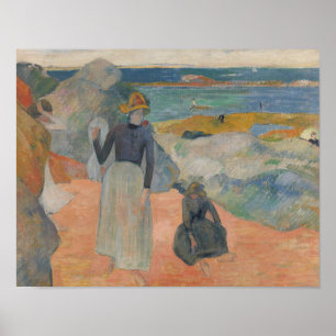 Póster Paul Gauguin - En la playa de Bretaña
