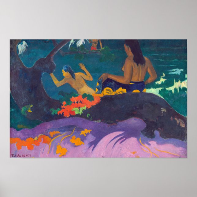 Póster Paul Gauguin - Junto al mar / Fatata te Miti (Frente)
