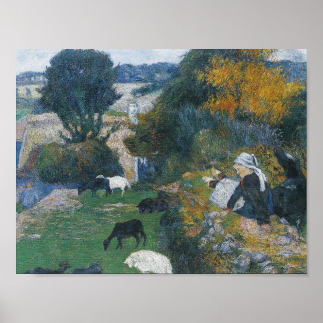 Póster Paul Gauguin - La pastora bretona (Frente)