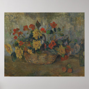 Póster Paul Gauguin - Nasturtiums y Dahlias