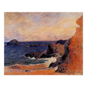 Póster Paul Gauguin - Paisaje costero, arte fino,