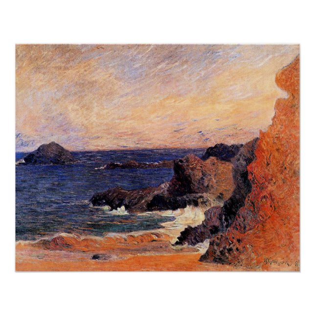 Póster Paul Gauguin - Paisaje costero, arte fino, (Anverso)