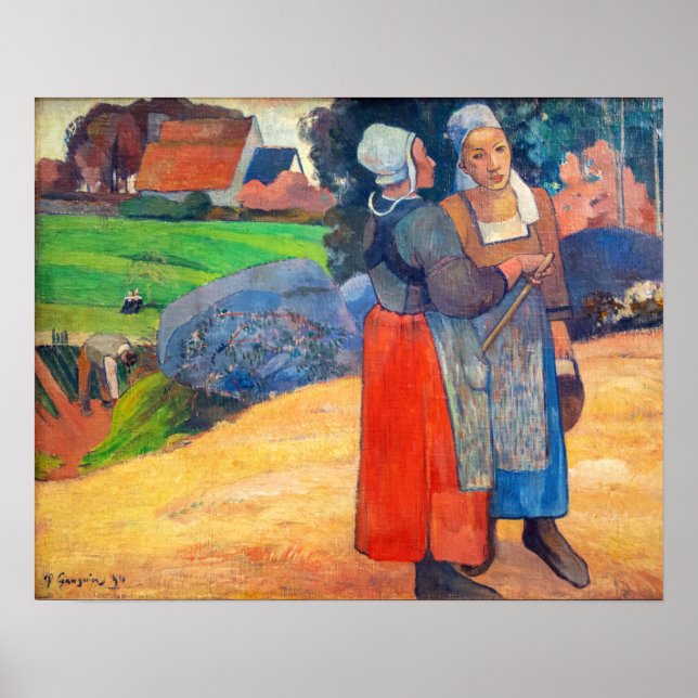 Póster Paul Gauguin - Paysannes Breton (Frente)