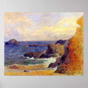 Póster Paul Gauguin - Rocky Coast Fine Art Painting