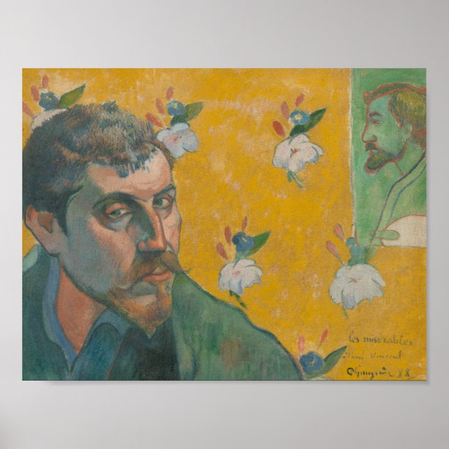 Póster Paul Gauguin - Self-portrait with portrait (Frente)