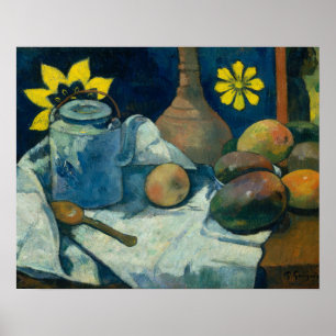 Póster Paul Gauguin - Still Life with Teapot and Fruit