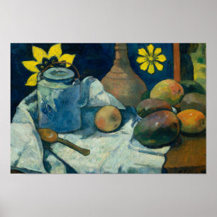 Póster Paul Gauguin - todavía vida con la tetera y la